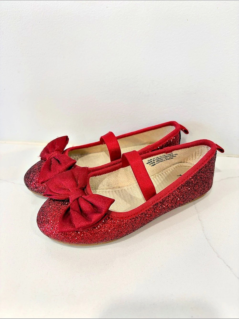H&M Glittery Ballet Flats with Bow